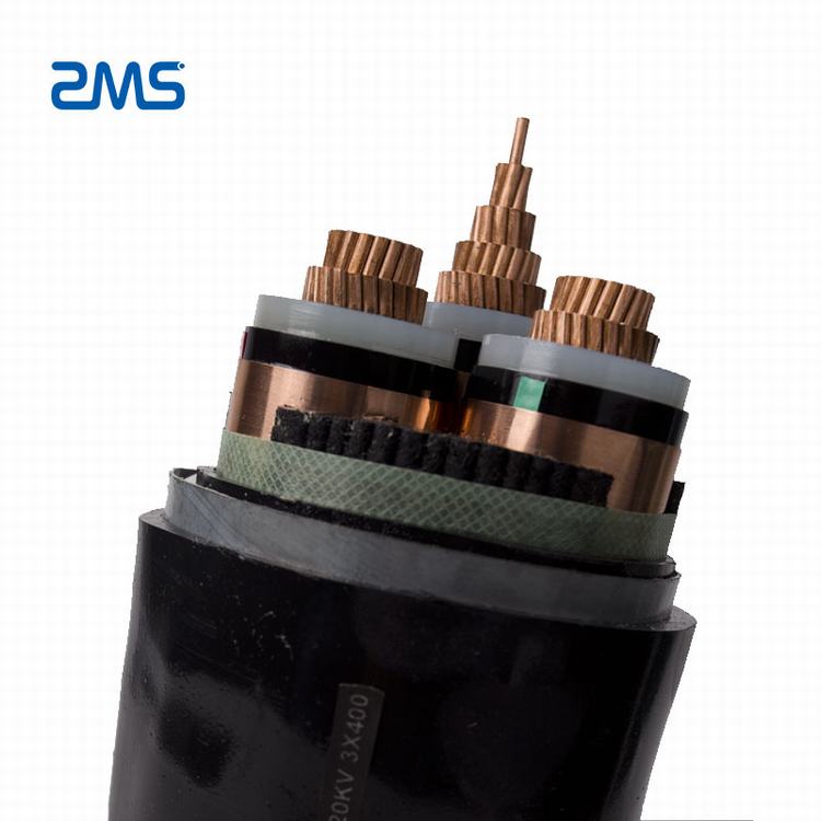 3-cylinder copper core cable with voltage rating of 11kv