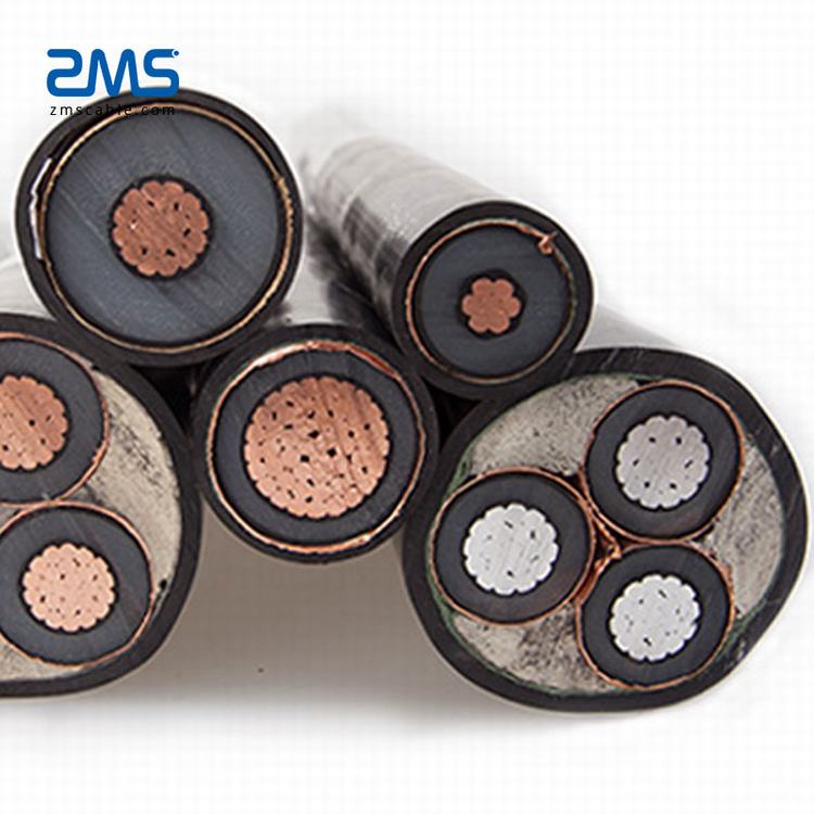33kv xlpe elétrica subterrânea de cobre da isolação do cabo tela de alumínio 300mm2 500mm2 630mm2