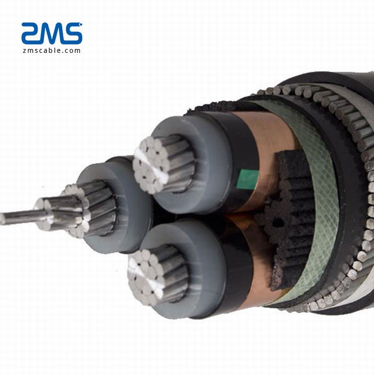 3x240mm2 Medium voltage copper core xlpe insulated armour power cable IEC60502-2