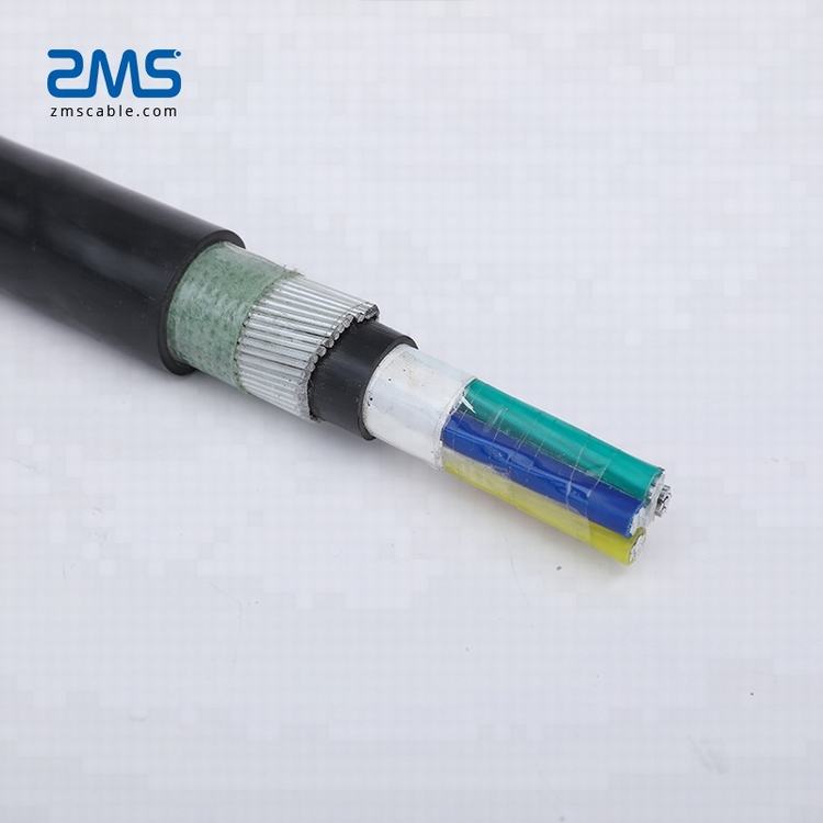 450/750 V VLV32 4*6mm2 Aluminium Konduktor Terisolasi PVC Sta Lapis Baja PVC Berselubung Kabel Listrik