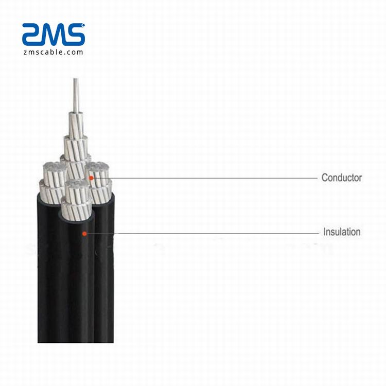 4x35mm2 aluminiumlegering dirigent 4-core gestrand overhead xlpe geïsoleerde kabel ABC