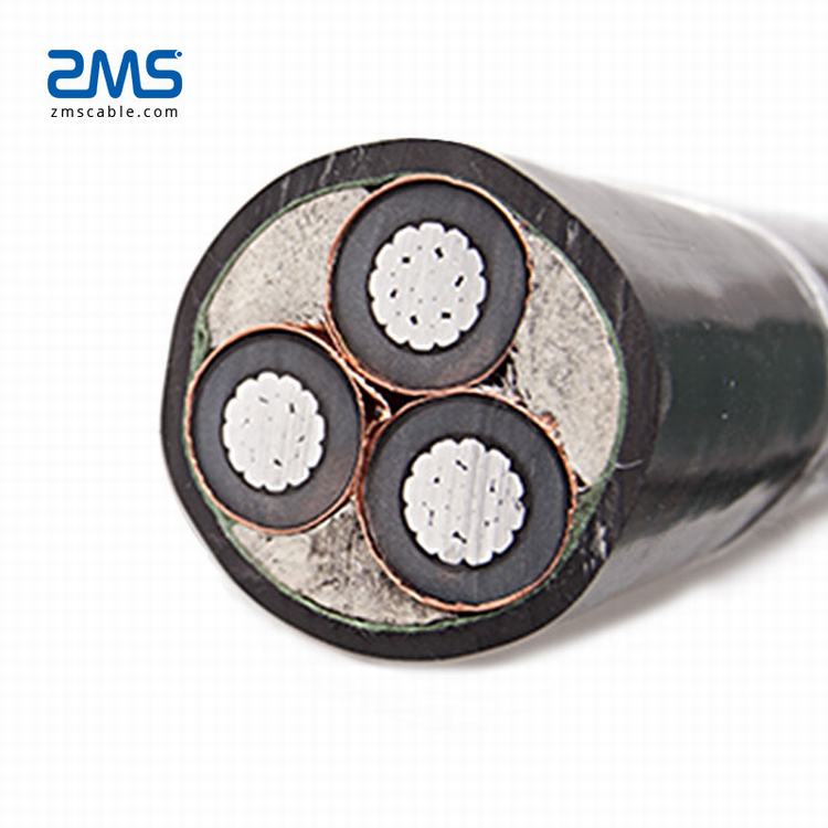 8.7/15kv Moyenne Tension Câble D'alimentation à 3 Conducteurs 150 mm² Câble D'alimentation en aluminium conducteur