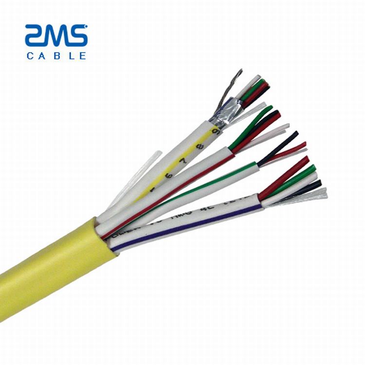 8 core fire resistant pvc insulation flexible yellow and copper control power cable