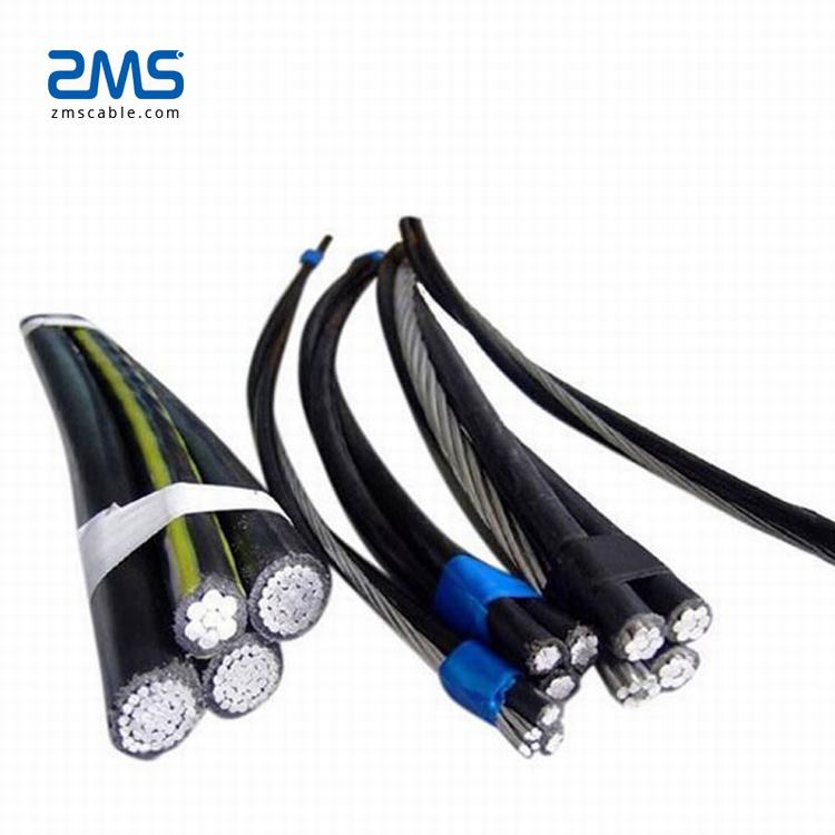 ABC cable overhead bundled wire  XLPE insulated ABC 4X16 pressed round conductor black xlpe insulation