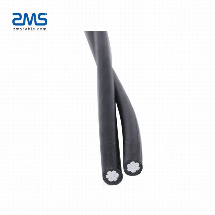 Udara Bunched Kabel PE Insulated Aluminium Layanan Drop Cables 2X35 Sqmm, 2X16mm2 ABC Kabel