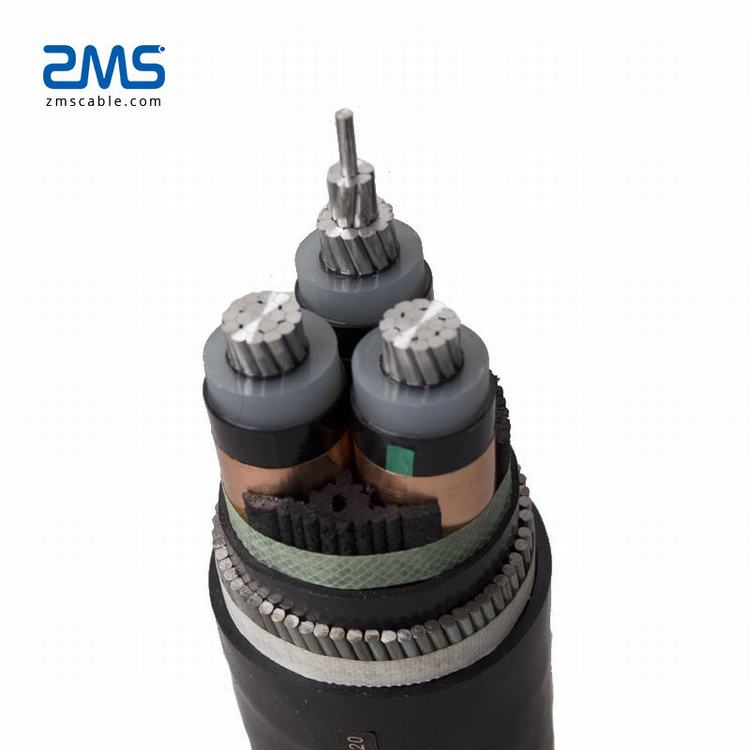 Conductor de aluminio 3 cable XLPE cables de Media Tensión