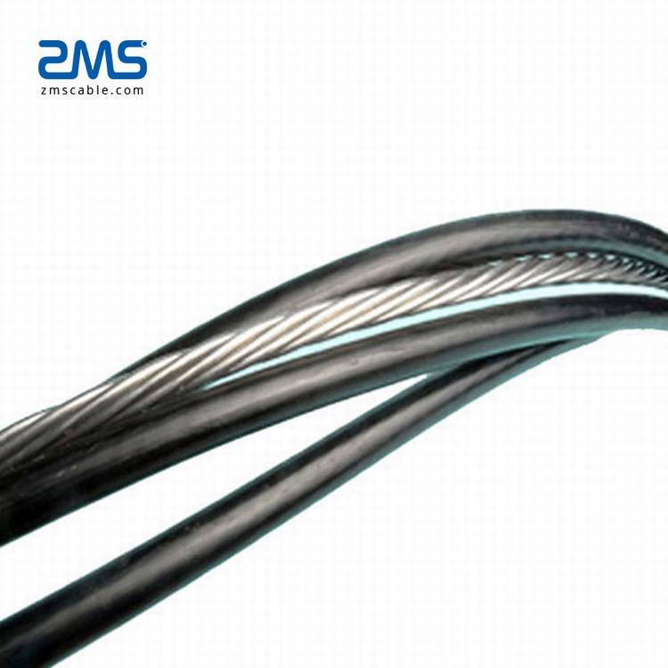 Fil d'aluminium câble ABC conducteur nu soutien aériens isolés par câble 3*50 + 54.6mm