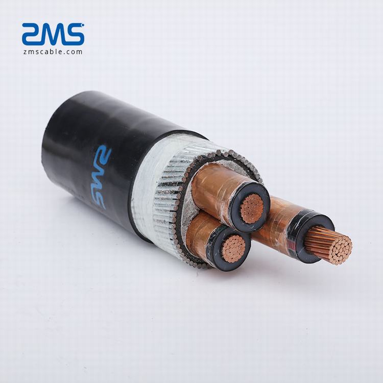 Câble 10kV Cu 3*95mm2 PRC/PVC câble Blindé câble d'alimentation souterrain