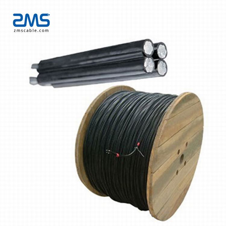 Teneur en noir de carbone moins 2% m/m anti-UV isolation xlpe ABC câble 3x70mm 4 x 120mm
