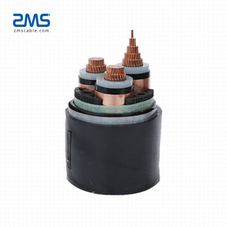 China ZMS CABLE 3 *120MM copper/aluminum core conductor XLPE insulation PVC sheath cooper tape screen middle voltage cable