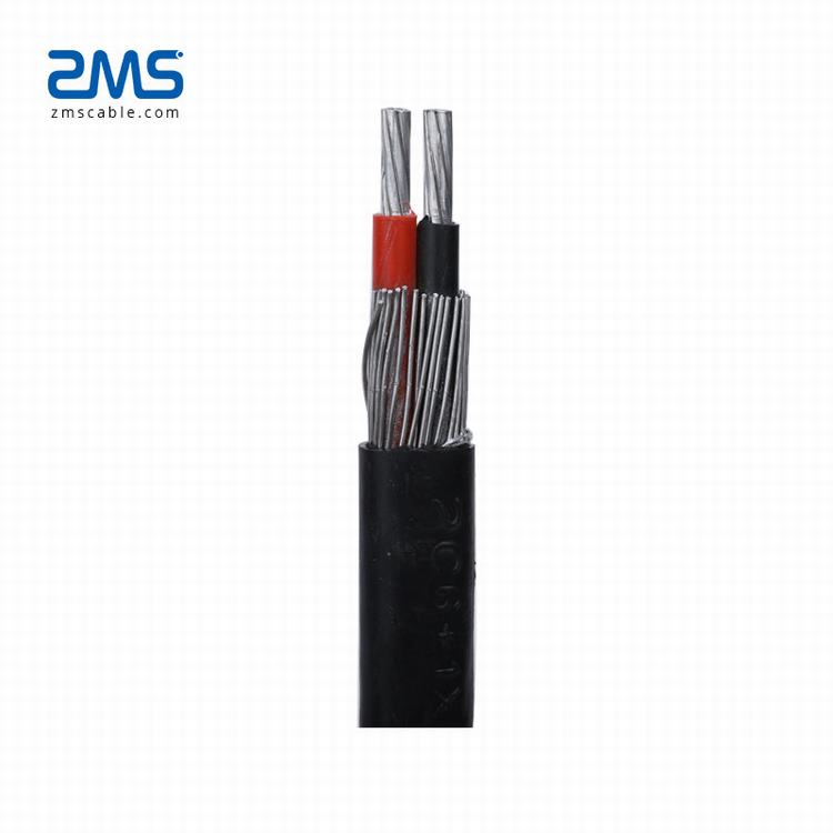 ZMS Câble Basse Tension PVC/XLPE Isolation 2 Conducteurs En Aluminium câble D'alimentation Concentrique