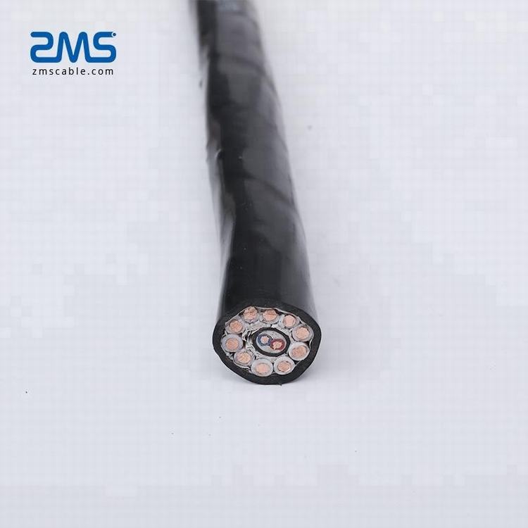 Low Voltage 12 Core Jaket PVC Sinyal Inti Tembaga Daya Multicore Kawat Fleksibel Kabel Kontrol