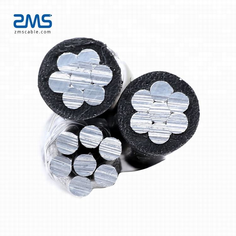 ZMS Kabel Laagspanning Aluminium Geleider 2 * 6AWG + 1 * 6AWG PVC Geïsoleerde Draad Kabel ABC Kabel