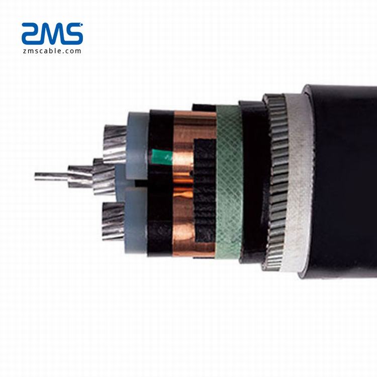 Высокое качество 3 ядра медный проводник Средний напряжение бронированный XLPE изолированный силовой кабель