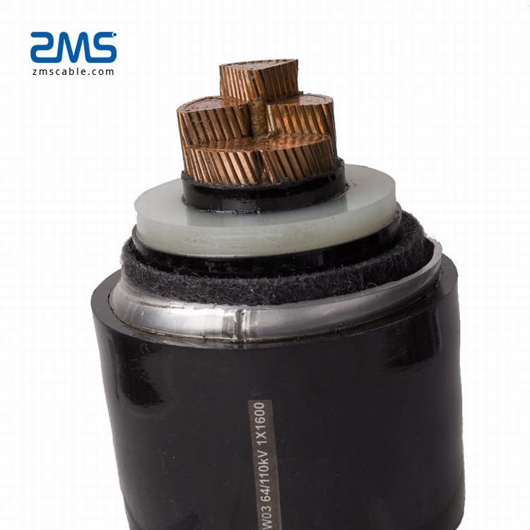 Câble d'alimentation haute tension cuivre conducteur Fendu conducteur à noyau unique XLPE isolation PE protection extérieure 1*1000mm