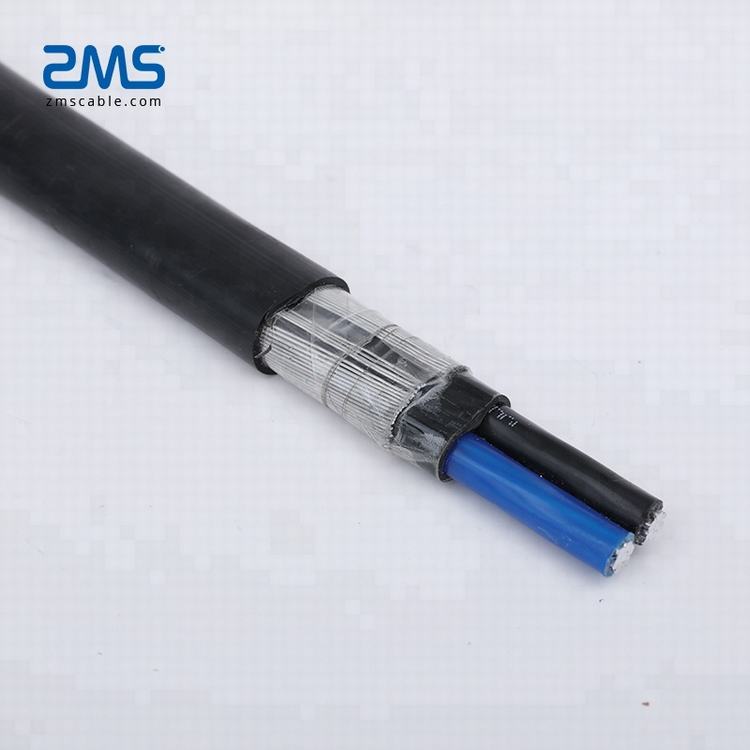 Tegangan Rendah 2*16mm2 Konduktor Aluminium PVC Terisolasi Konsentris Kabel Listrik