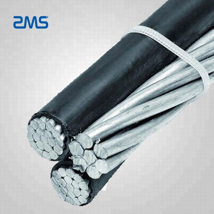Tegangan Rendah Duplex Udara Bundle Kabel ABC Aluminium 4 Core 95 Mm Kabel Listrik