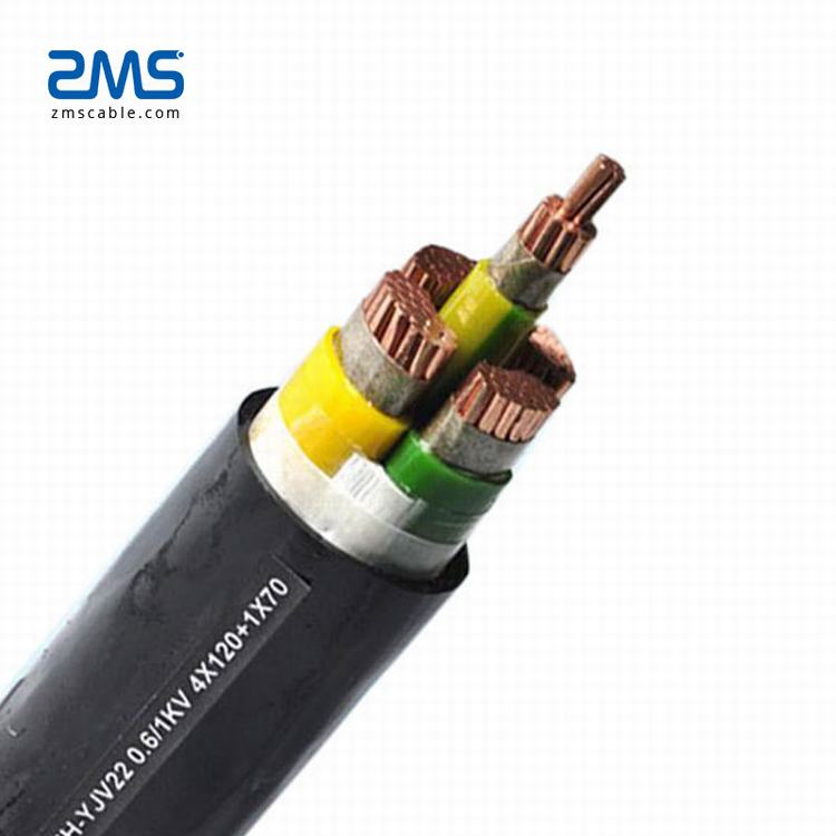Tegangan Rendah XLPE Insulated Kabel Bawah Tanah Konduktor Tembaga Multi Core 50mm2 Selubung PVC