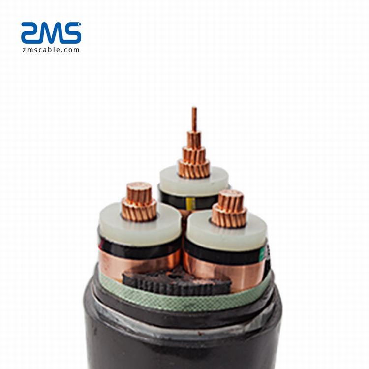 MV electric cable 33kV three phase, SWA IEC 3*185 PVC/XLPE insulated standard electric cable