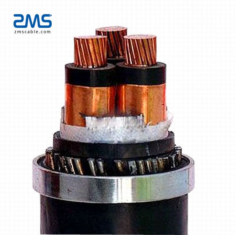 De media tensión Cable de alimentación YJV conductor de cobre Cu/XLPE/PVC 3x150mm2 cable de alimentación