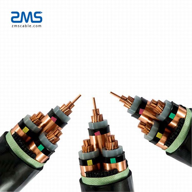Sistema de transmissão de energia de média tensão cabo de alimentação condutor de cobre XLPE isolamento 35KV 3x120mm2