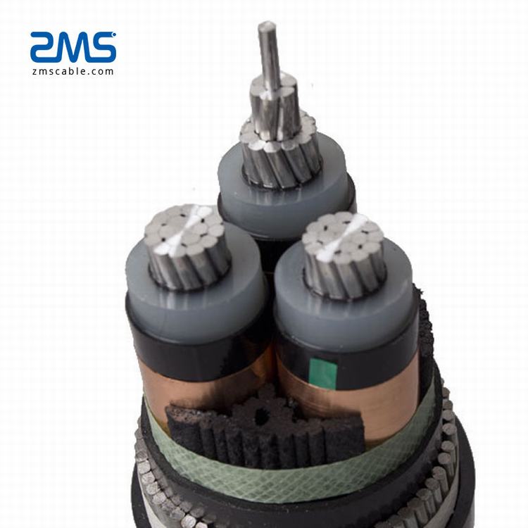 Nominale spanning 8.7/15kv 3-cilinder aluminium core MV kabel 3x185mm