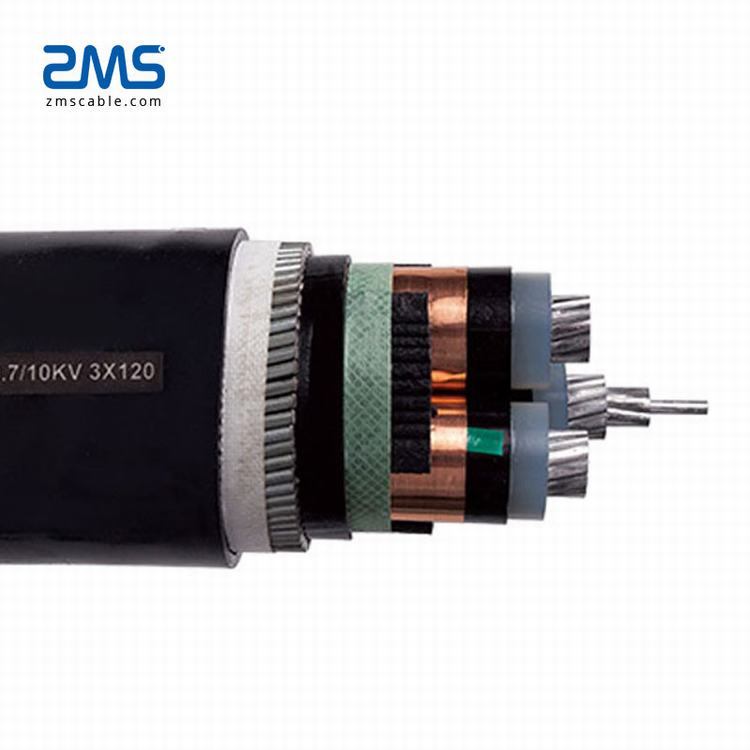 Бронированный стальной проволоки электрический кабель для передачи данных кабель питания среднего напряжения 12/20KV