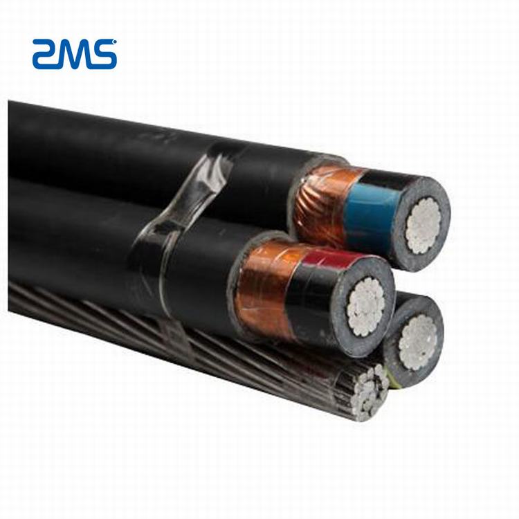 ZMS 11KV 25KV 33KV conductor de aluminio xlpe insulateda alambre de acero mensajero Media Tensión abc cable