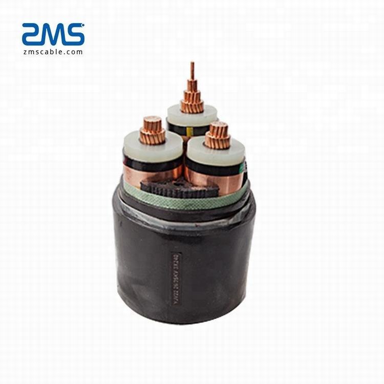 ZMS Kabel 3 Core Koperen Geleider Medium Voltage Gepantserde XLPE Geïsoleerde Stroomkabel