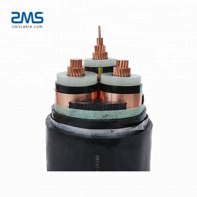 ZMS Câble Moyenne Tension 3*120 MM Cuivre Conducteur XLPE Isolation PE Gaine CTS Câble D'alimentation