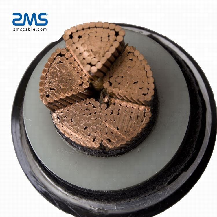 ZMS Cable YJV Medium Voltage XLPE Insulated PVC Sheathed CTS Shield 5*150mm2 Copper Conductor  Power Cable