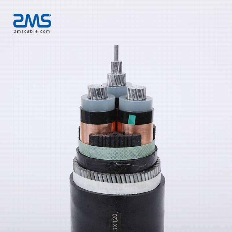 ZMS cable-11KV 33KV AL/XLPE/SWA/PVC PE vaina de media tensión cable blindado