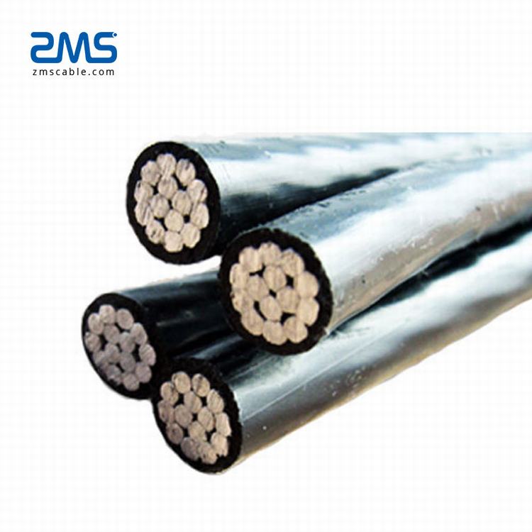 Abc cable de aluminio Conductor dúplex 600 V # 6AWG Cable ACSR Triplex ACSR 1/0 AWG 600 V ZMS cable ABC