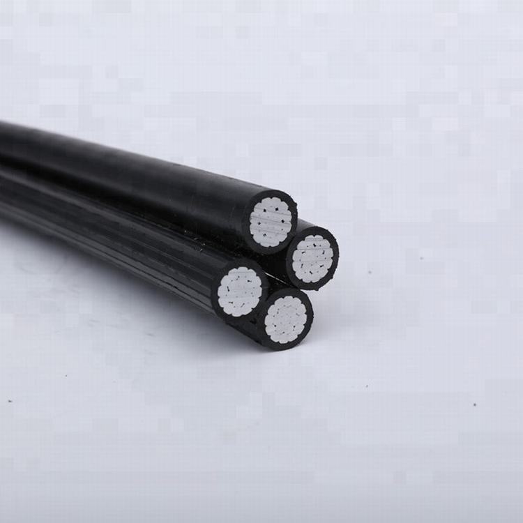 Aérea cabos isolados de PVC, PE e XLPE isolado de cobre do núcleo, núcleo de alumínio ou liga de alumínio do núcleo cabo ABC