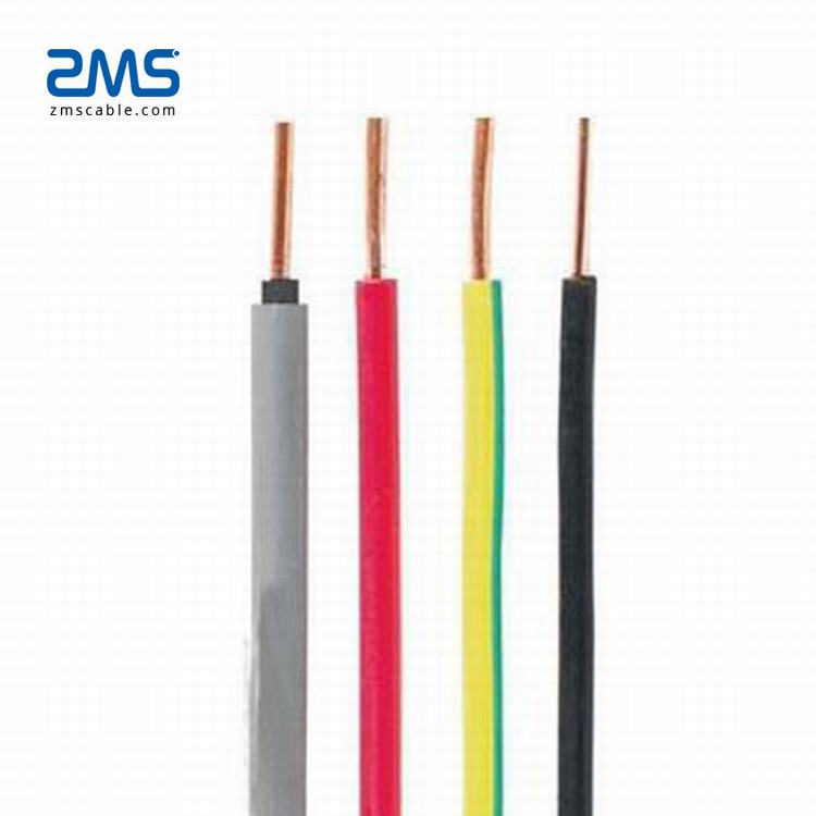 electrical equipment pvc insulated solid bare copper 450/750V BV electric cable 2.5mm 4mm