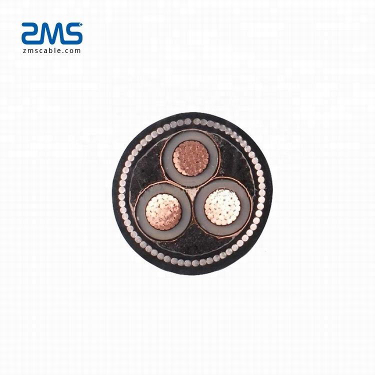 high quality  Medium Voltage 3 cores  copper conductor size SWA power cable