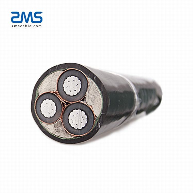 Medio voltaje 3 core cinta de cobre aislamiento Metro cable de aluminio