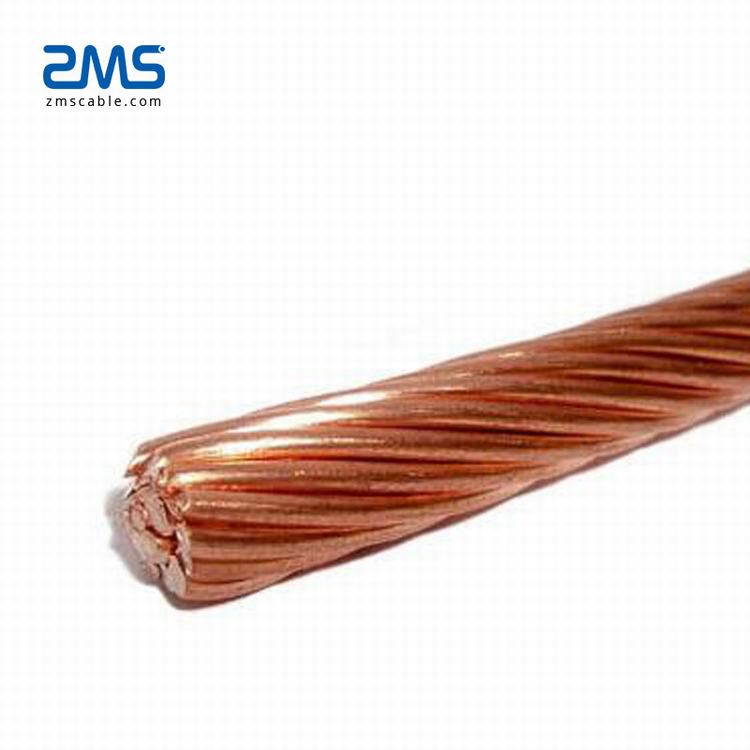 stranded soft drawn 500 MCM bare copper wire conductor used for grounding.