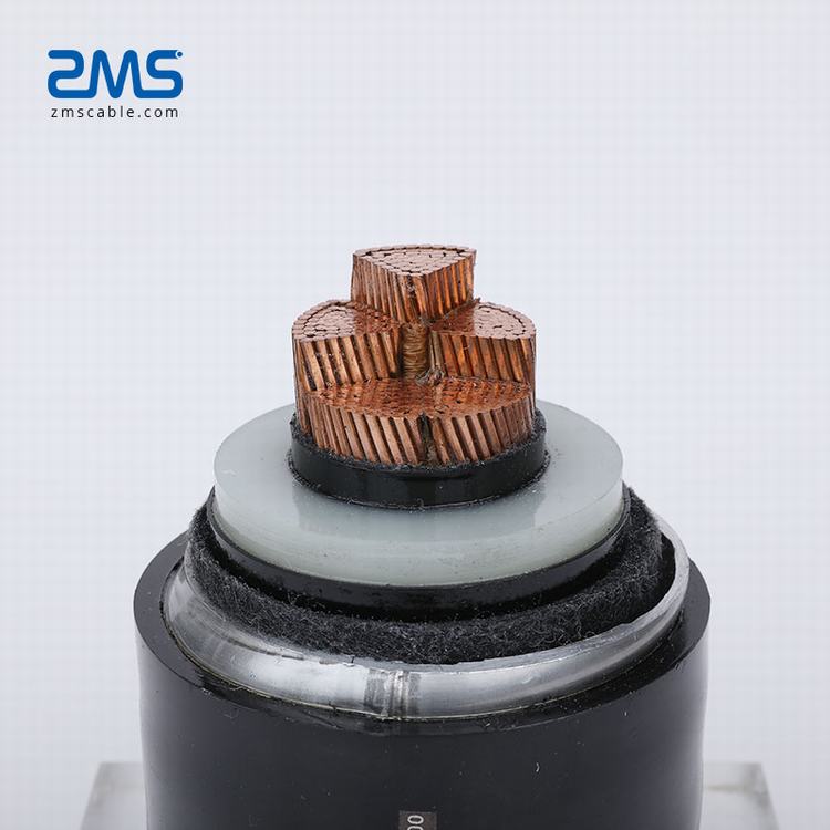 Xlpe à noyau unique isolé fil de cuivre câble d'alimentation haute tension ZMS haute qualité 66kV 115KV 132KV 500kv