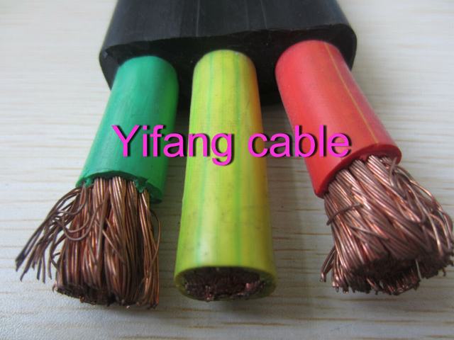 1/0, 2,4, 6,8, 10,12, 14AWG plana PVC/caucho sumergible cable