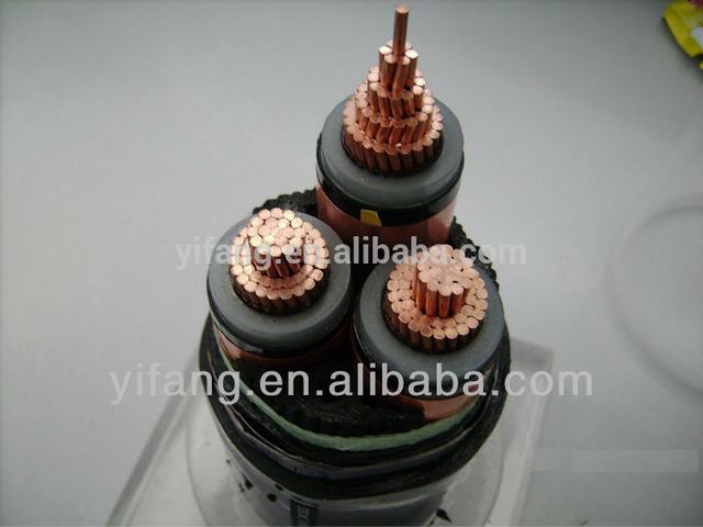 19/33KV conductor de cobre XLPE cable de alimentación de aislamiento 3x400