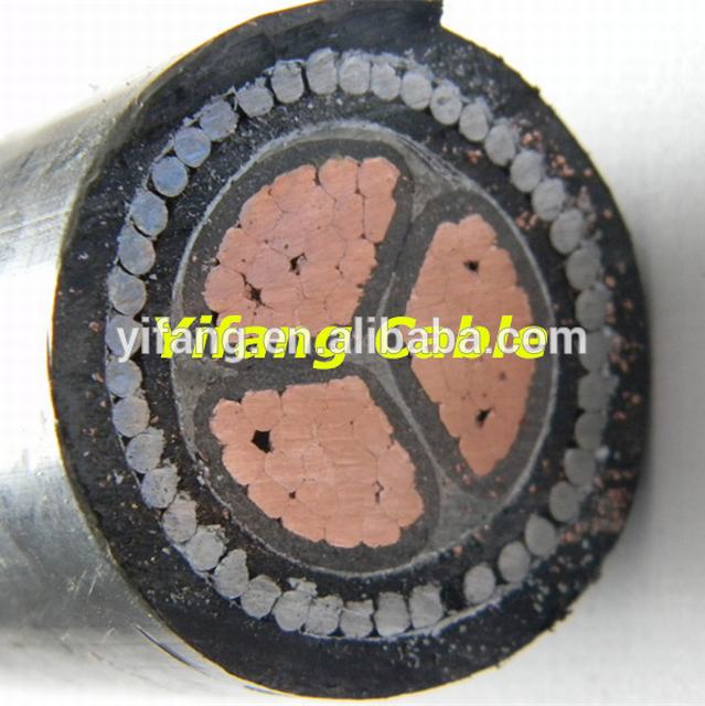 3 Core XLPE insulated electrical power cable YJLV22