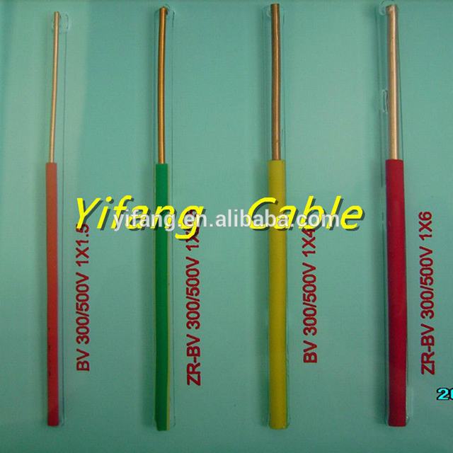 300/500V single copper conductor PVC insulated electric wire 1.5mm2/2.5mm2/4mm2/6mm2/10mm2