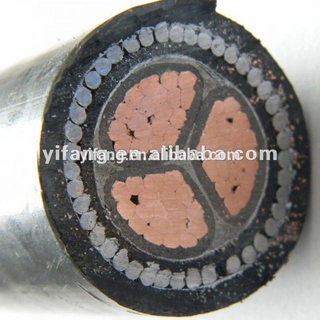 3x300mm CU/XLPE/SWA/PVC Low Voltage Armored Power Cable 3x150mm2
