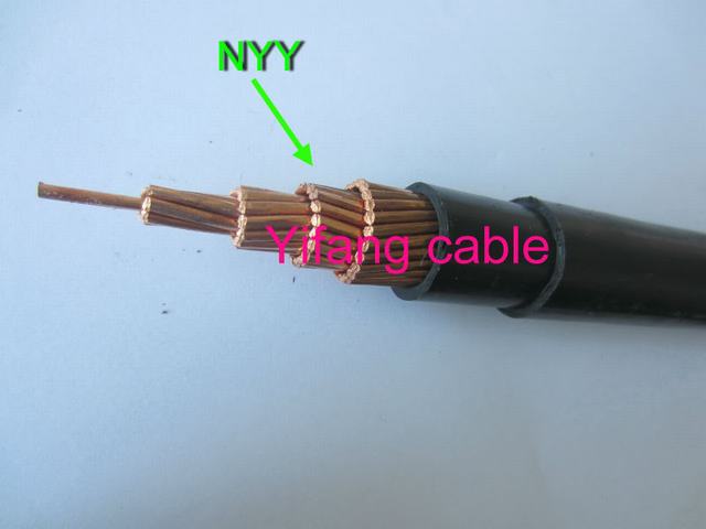 600/1000 V isolé en PVC avec conducteur EN aluminium câble d'alimentation (NYY/NYBY/NYFY)