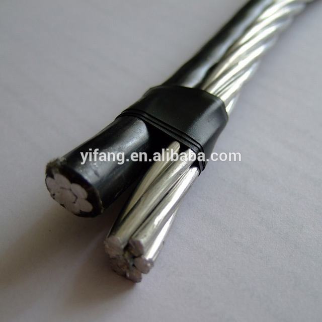 6AWG AAC Neutral Messenger Duplex Service Cable Aerial Twisted Cable