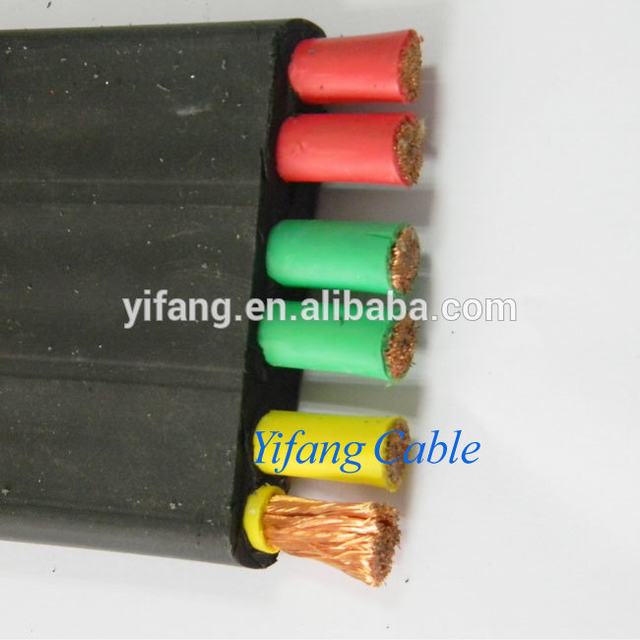 H05VVH2-F Rubber Insulated Flat Travel Elevator Cable 6x10mm2