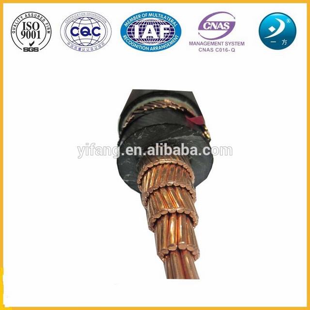 IEC 60502 11kV XLPE isolasi Tunggal, PVC selubung Tembaga kawat Layar Kabel Daya (Cu/XLPE/CWS/PVC)