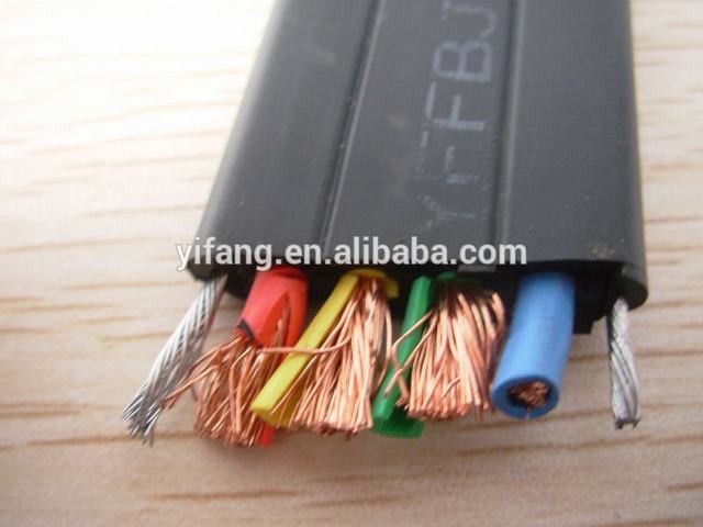 Multicore karet selubung kabel fleksibel flat