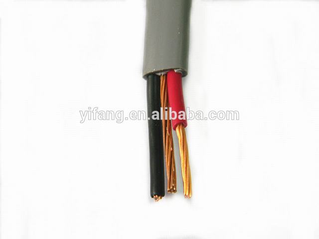 Câble plat isolé en PVC électrique de bâtiment de fil flexible